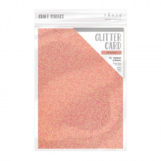 Tonic Studios glitter card - candy floss
