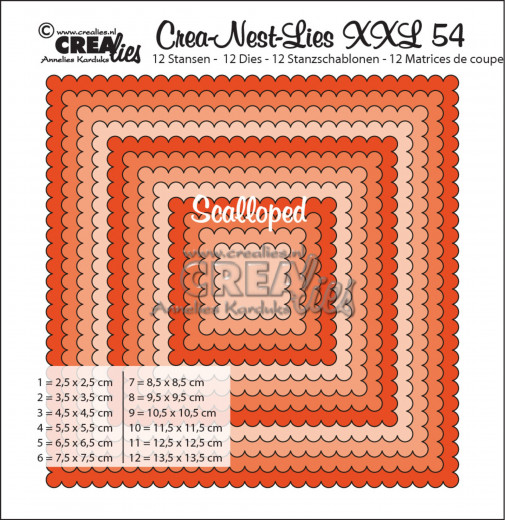 Crea-Nest-Lies XXL Stanze - Nr. 54 - scalloped Quadrate