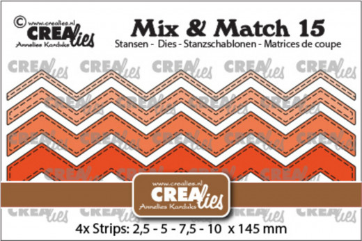 CREAlies Mix and Match No. 15 - Zickzackstreifen mit Stich