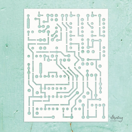 Mintay Kreativa 6x8 Stencil - Circuit Board