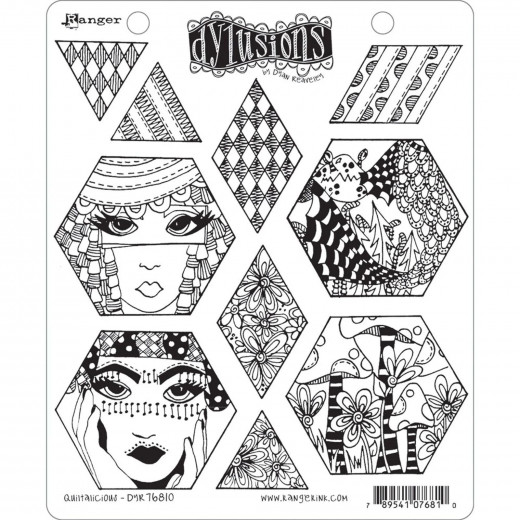 Dylusions Cling Stamps - Quiltalicious