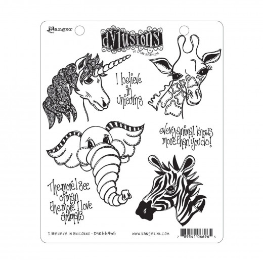 Dylusions Cling Stamps - I Believe in Unicorns