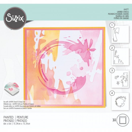 Sizzix Layered Stencils by Olivia Rose - Painted