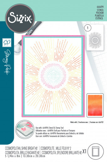 Sizzix - Stencil by Stacey Park - Cosmopolitan, Shine Bright #2