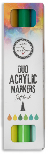 Studio Light - Duo Acrylic Markers - Greens (Soft Brush)