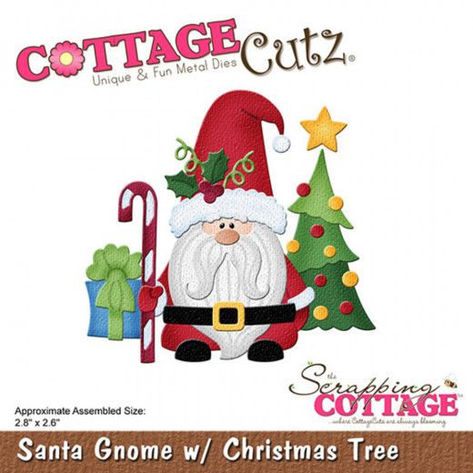 Cottage Cutz Die - Santa Gnome with Christmas Tree
