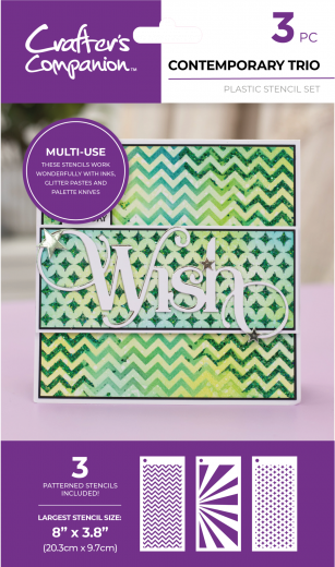 Crafters Companion - Stencil Set - Contemporary Trio