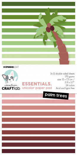 Studio Light - Unicolor Paper Pad - Essentials Nr. 189 - Palm Trees