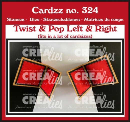 CREAlies Cardzz - Nr. 324 - Twist & Pop Left & Right (for Top Folding Cards)