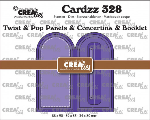 CREAlies Cardzz - Nr. 328 - Twist & Pop B4, Panels & Concertina Card & Booklet Arch