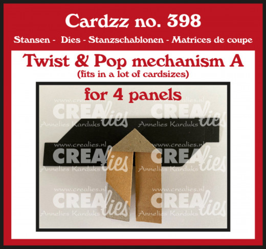 CREAlies Cardzz - Nr. 398 - Twist & Pop Mechanism A (for 4 Panels)
