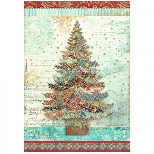 Stamperia Rice Paper - Christmas Greetings - Tree