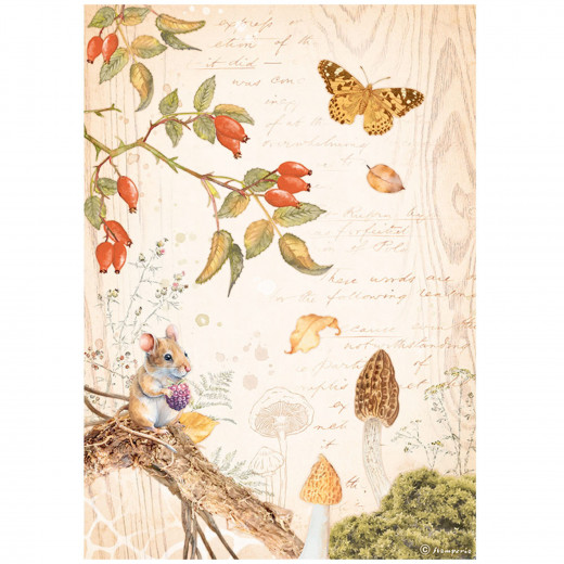 Stamperia Rice Paper - Woodland - Butterfly