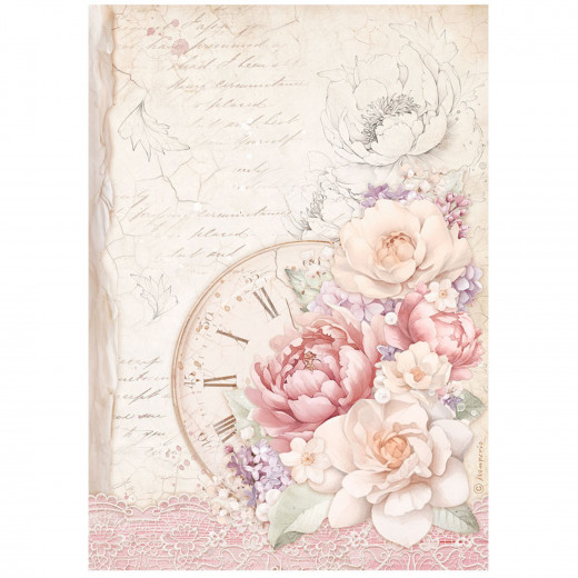Stamperia Rice Paper - Romance Forever - Clock