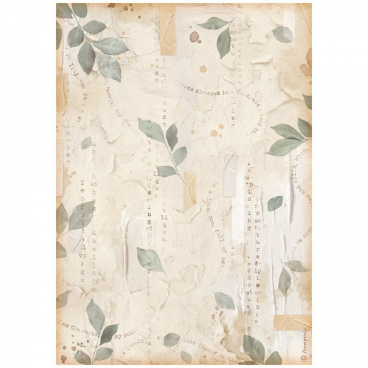 Stamperia Rice Paper - Secret Diary - Leaves