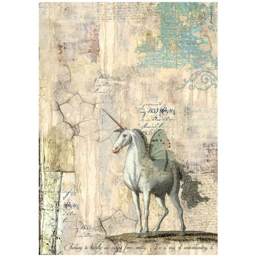 Stamperia Rice Paper - Wonderland - Unicorn