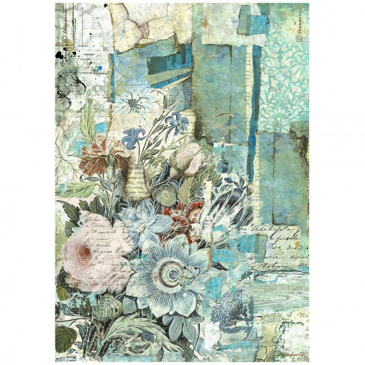 Stamperia Rice Paper - Wonderland - Floral Corner