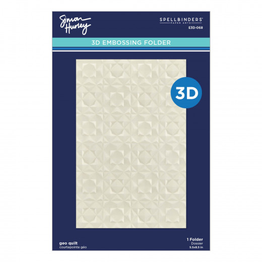 Simon Hurley - 3D Embossing Folder - Geo Quilt