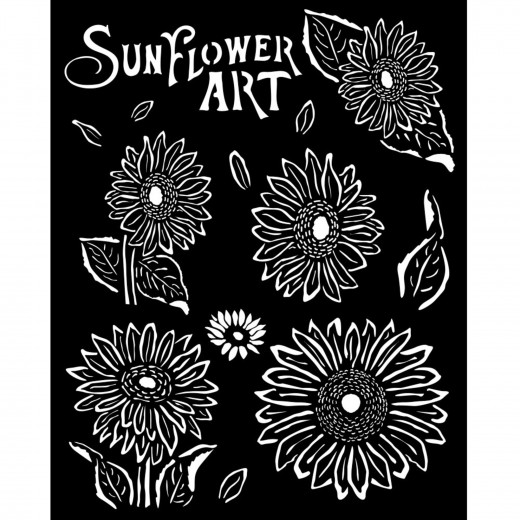 Stamperia Thick Stencil - Sunflower Art  - Sunflowers