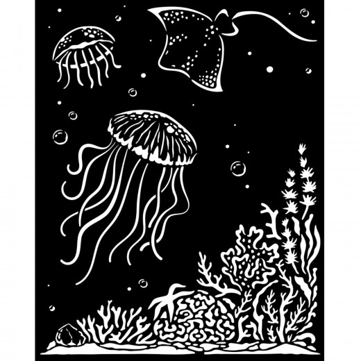 Stamperia Thick Stencil - Songs of the Sea - Jellyfish
