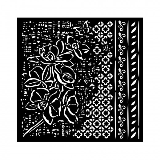 Stamperia Thick Stencil - Orchids and Cats - Orchid Pattern