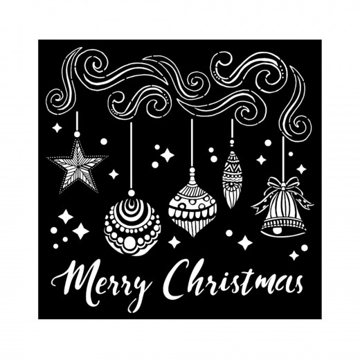 Stamperia Thick Stencil - Christmas - Merry Christmas Bells