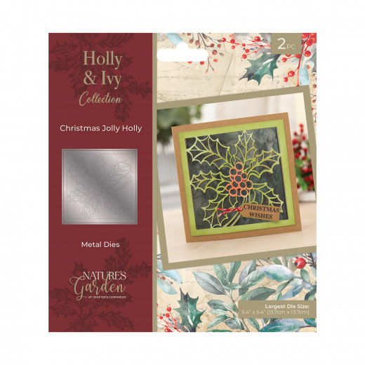 Metal Cutting Die - Holly & Ivy - Christmas Jolly Holly