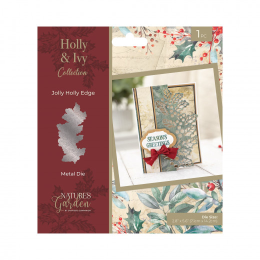 Metal Cutting Die - Holly & Ivy - Jolly Holly Edge