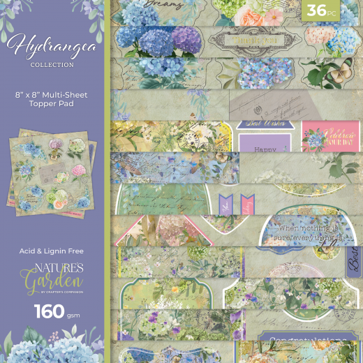 Nature's Garden - Hydrangea - 8x8 Topper Pad