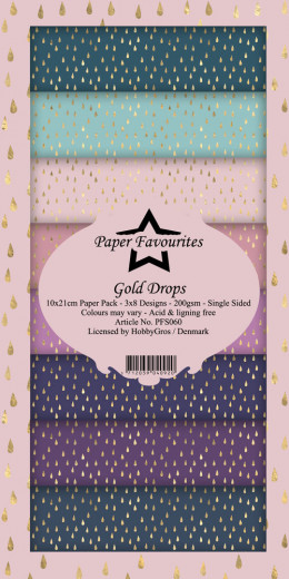 Paper Favourites Gold Drops Slim Paper Pack
