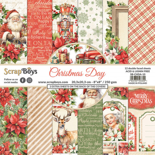 ScrapBoys - 8x8 Paper Pad - Christmas Day