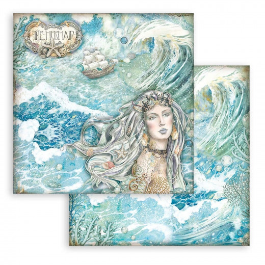 Stamperia 2-seitiges 12x12 Designpapier - Songs of the Sea - Mermaid