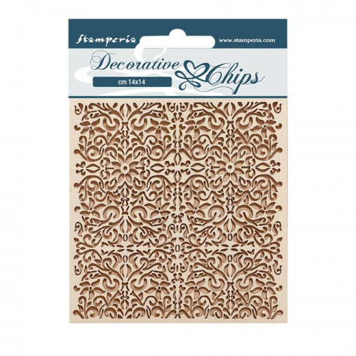 Stamperia Decorative Chips - Vintage Library - Pattern