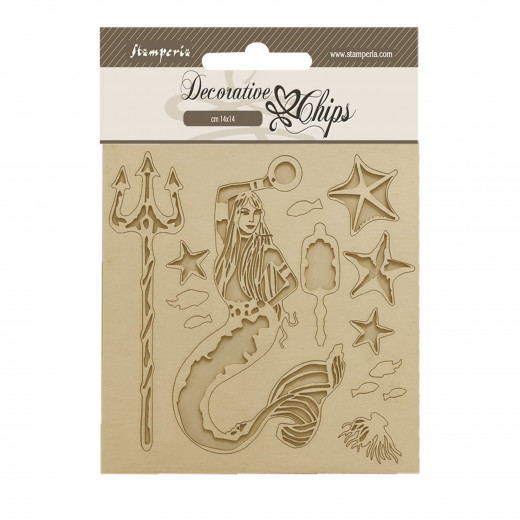 Stamperia Decorative Chips - Songs of the Sea - Mermaid