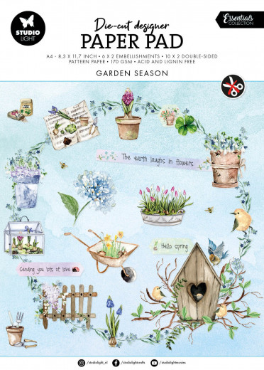 Studio Light - A4 Die-Cut Designer Paper Pad - Garden Season