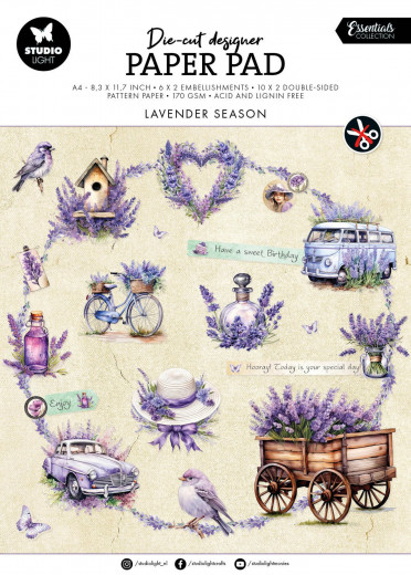 Studio Light - A4 Die-Cut Designer Paper Pad - Lavender Season