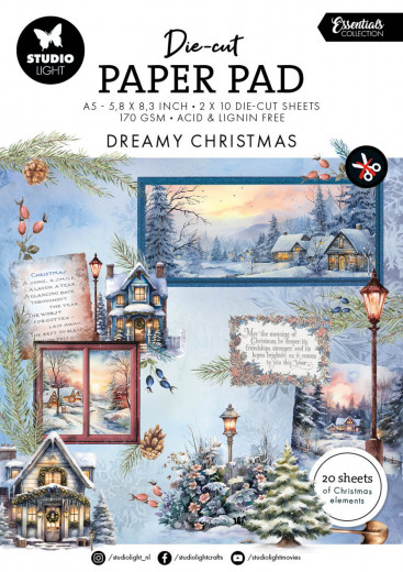 Studio Light Die-Cut Paper Pad - Christmas Essentials  Nr. 202 - Dreamy Christmas