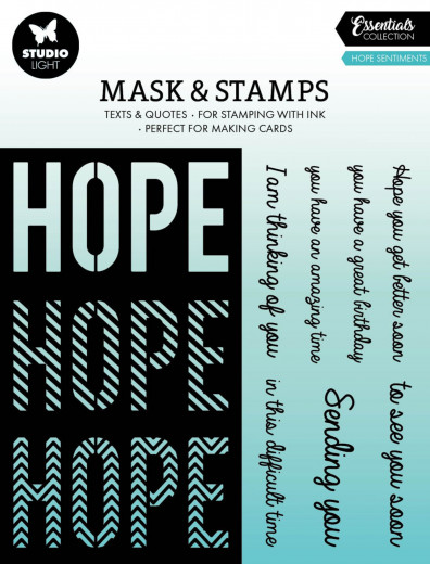 Studio Light - Masks & Stamps - Essentials Nr. 05 - Hope Sentiments