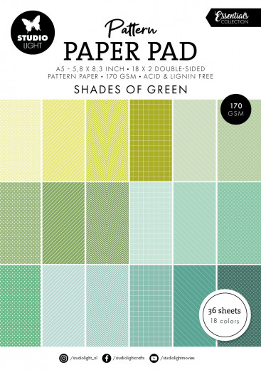 Studio Light A5 Paper Pad - Essentials Nr. 164 - Shades Of Green
