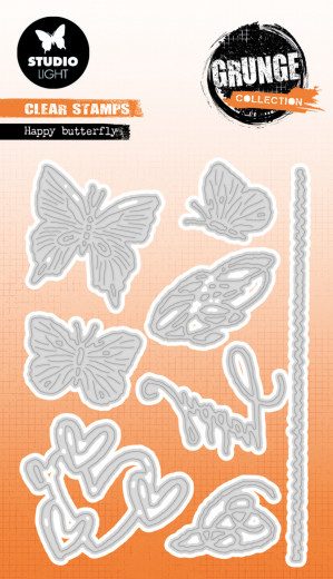 Studio Light Cutting Die - Grunge Collection Nr. 502 - Happy Butterfly