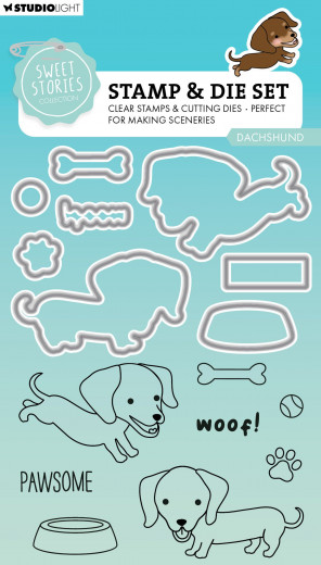 Clear Stamps and Cutting Die - Sweet Stories Nr. 78 - Dachshund