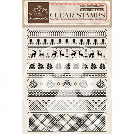 Stamperia Clear Stamps - Create Happiness Christmas - Borders