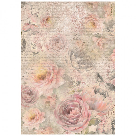 Stamperia Rice Paper - Shabby Rose - Roses Pattern