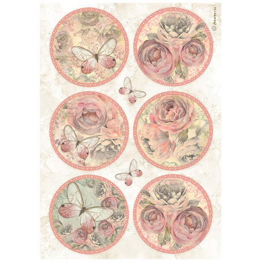 Stamperia Rice Paper - Shabby Rose - 6 Rounds
