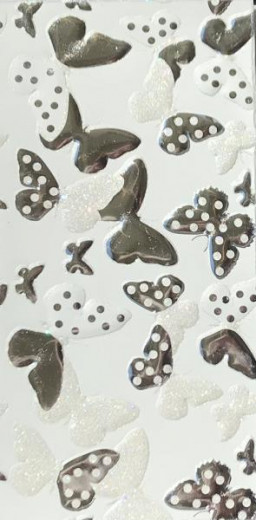Verzierwachsplatte - Schmetterlinge weiss-silber