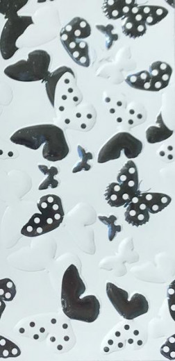 Verzierwachsplatte - Schmetterlinge weiss-hellblau