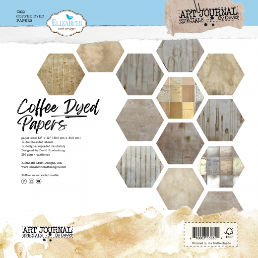 Elizabeth Crafts Design - 12x12 Paper Pack - Coffee Dyed Papers