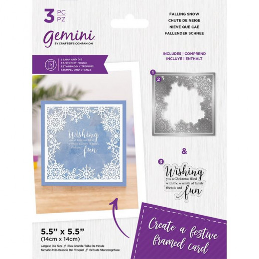 Gemini Clear Stamps and Die - Falling Snow