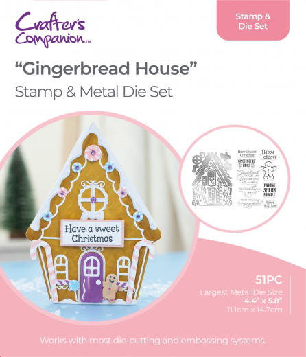 Clear Stamps and Die Set - Shaped Card Base Gingerbread House