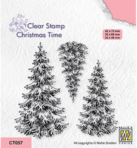 Clear Stamps - Christmas time 3 snowy fir trees